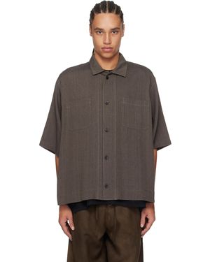AVIVA JIFEI XUE Chemise Droite À Manches Courtes Grise