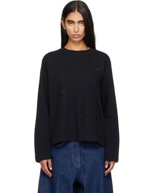 Cordera Embellished Long-Sleeve T-Shirt - Black
