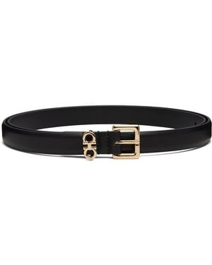 Ferragamo Khaki Gancini Reversible & Adjustable Belt - Black