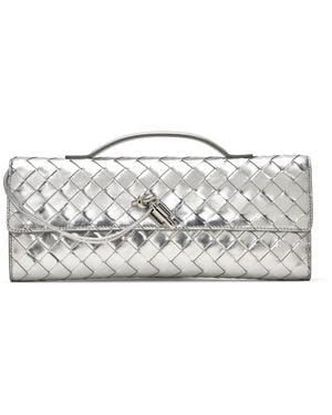 Bottega Veneta シルバー Andiamo クラッチ - ブラック