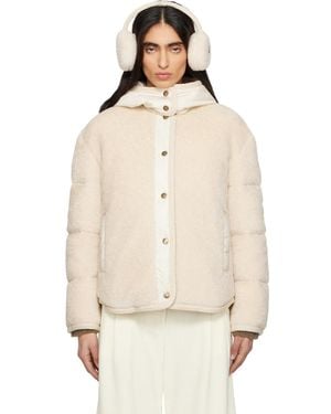 Moncler Ciboulette Braided Trim Teddy Hooded Down Jacket - Natural