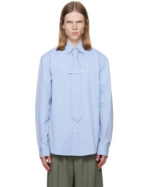 Dries Van Noten Classic Cotton Tie Shirt - Blue