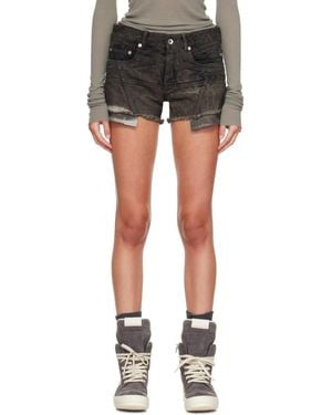 Rick Owens Tower Lana Cut Offs Denim Shorts - Black