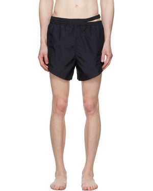 Louis-Gabriel Nouchi Asymmetrical Opening Swim Shorts - Black