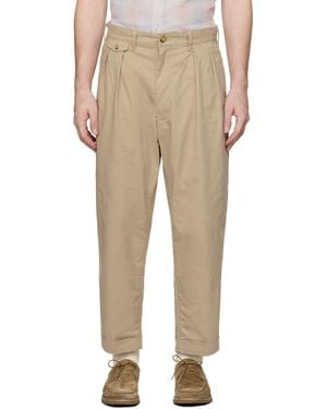 Beams Plus Pantalon Chino À Plis - Neutre