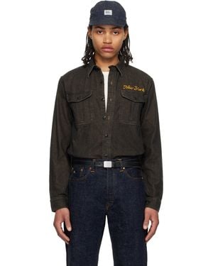 RRL Embroidered Work Denim Shirt - Black