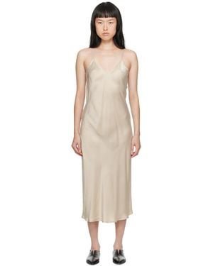 SILK LAUNDRY Tan 90S Midi Dress - Black