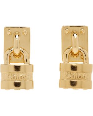 Chloé Boucles D'Oreilles À Breloque À Logo - Métallisé