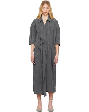 Lemaire Asymmetrical Shirt Midi Dress - Black