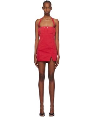 Dion Lee Red Apron Minidress