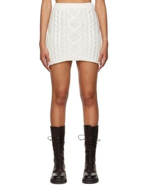 ROKH Off-white Nylon Miniskirt - Black