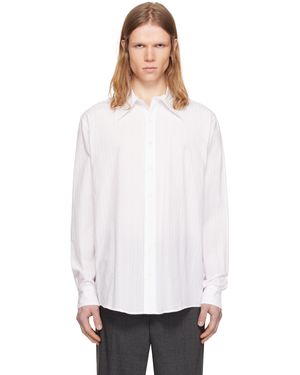 Random Identities Seersucker Large Collar Shirt - White