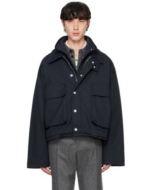 Bottega Veneta ネイビー ライト コットンツイル ジャケット - ブラック