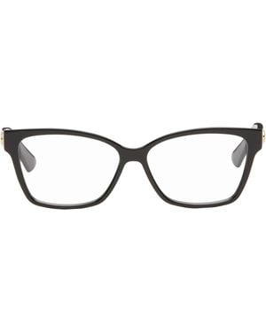 Gucci Lines Rectangular Acetate Glasses - Black