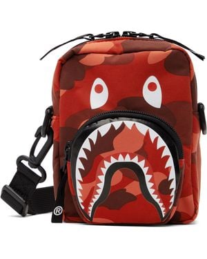 A Bathing Ape Colour Camo Shark Mini Pouch - Red