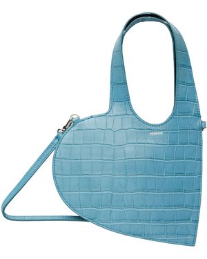Coperni Croco Mini Heart Tote - Blue