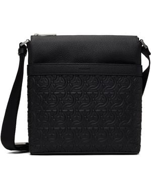 Ferragamo ブラック Gancini エンボス クロスボディバッグ