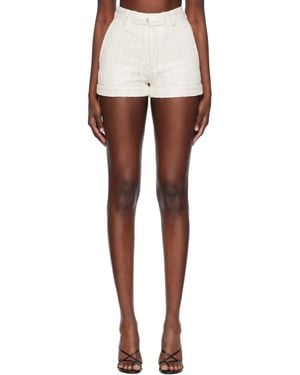 Gcds Sequin-Embellished Tweed Shorts - White
