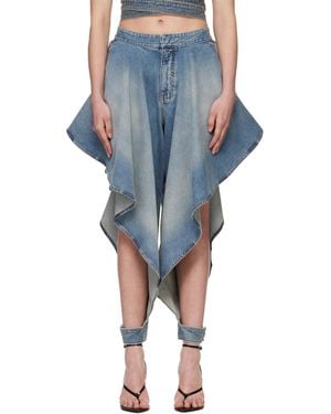 Alaïa Panelled Faded Jeans - Blue