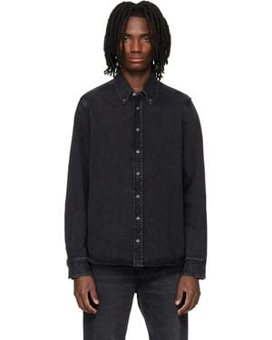 Ami Paris Cotton Ami De Coeur Denim Shirt - Black