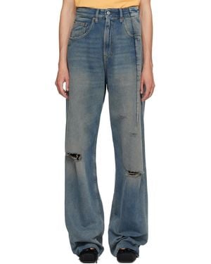MM6 by Maison Margiela Aged Denim Jeans - Blue