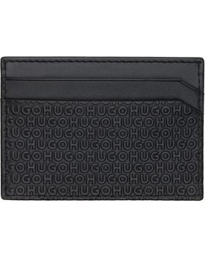 HUGO Embossed Logo Card Holder - Black