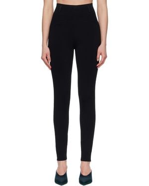 Alaïa Rib Belt Loop Leggings - Black