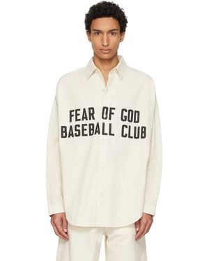 Fear Of God Off- Garment Dyed Cotton Relaxed Shirt - White