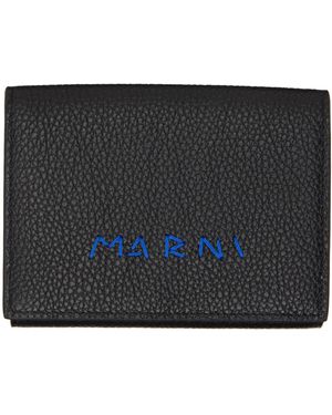 Marni Mending' Leather Trifold Wallet - Black