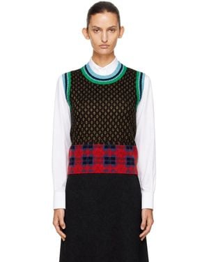 Dries Van Noten Jacquard Wool Jumper Vest - Black