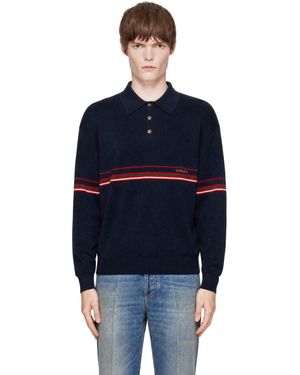 Versace Polo Athleisure Bleu Marine En Tricot
