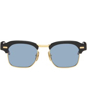 Thom Browne Acetate & Titanium Square Sunglasses - Blue