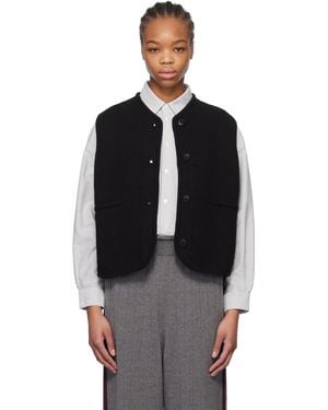 Cordera Boxy Cotton Vest - Black