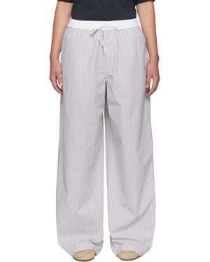 Acne Studios Striped Heavy Poplin Pants - White