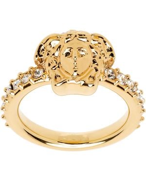 Versace ゴールド 'La Medusa' Crystal リング - メタリック
