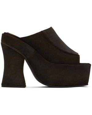【関税込み】Eckhaus Latta ブラック Frame ミュール Eckhaus Latta: Black Frame Mules | SSENSE