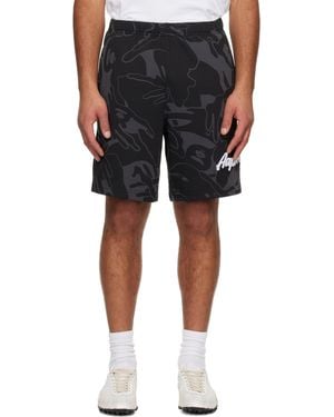 Aape By A Bathing Ape Short De Survêtement Noir À Logos Aapenow Et Moonface Et À Motif Camouflage