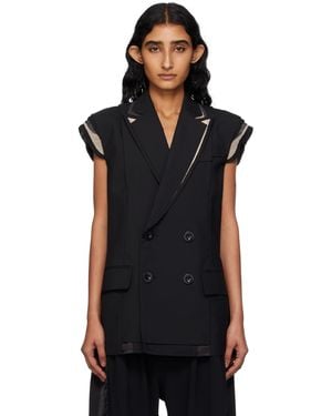 Sacai Sleeveless Blazer - Black