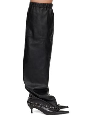 August Barron Level Thigh High Tall Boots - Black