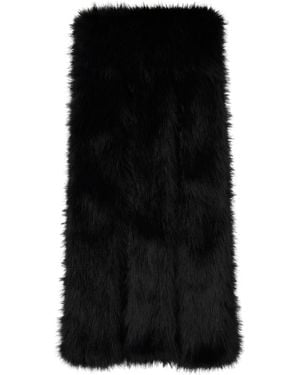 Simone Rocha Triple Slit Faux Fur Scarf - Black