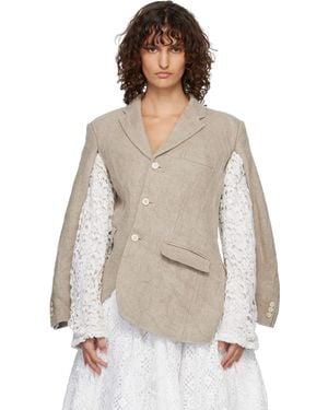 Comme des Garçons Linen Super Heavy Canvas & Cotton Lace Blazer - Multicolor
