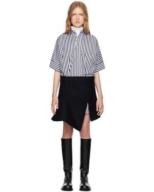 Sacai Striped Paneled Mini Dress - Black