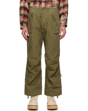 R13 Khaki Flight Cargo Trousers - Green