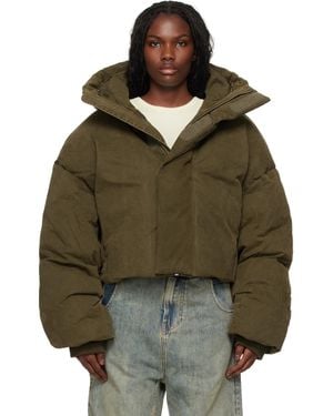 Entire studios Khaki Mml Hooded Puffer Down Jacket - Brown