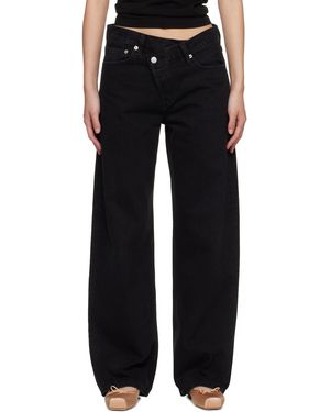 Agolde Jean Arc Noir À Braguette Décentrée