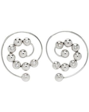 Jean Paul Gaultier Boucles D'Oreilles En Spirale Argentées - Noir