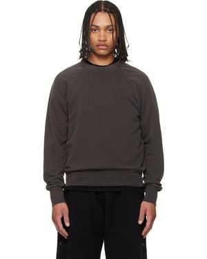 Les Tien French Terry Binded Neck Raglan Sweatshirt - Black