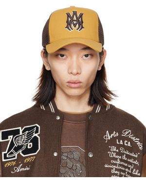 Amiri Casquette de camionneur jaune et brun à logo - Marron