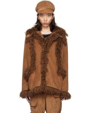 Anna Sui Ssense Exclusive Faux-Fur Coat - Brown