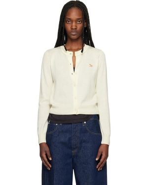 Maison Kitsuné Off- Baby Fox Merino Regular Cardigan - Blue